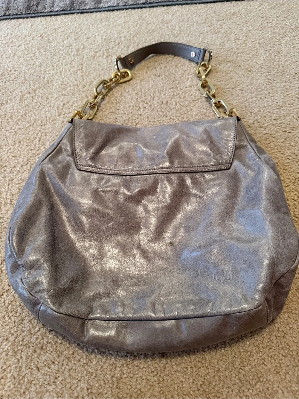 Tory Burch Gray Hobo Shoulder Bag
